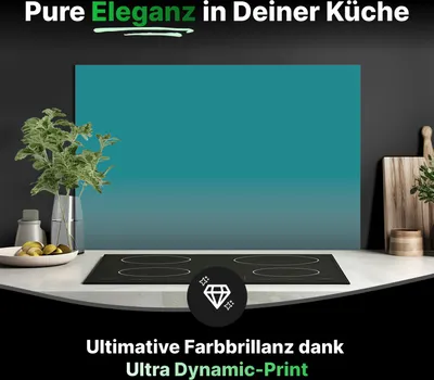 Produktbild von Spritzschutz Küchenrückwand Glas 80 x 40 cm Türkisblau - RUECKWAND24