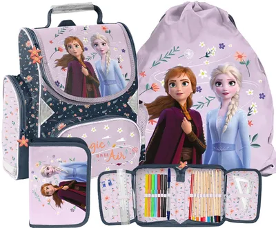 Produktbild von Eiskönigin Schulranzen 3teilig schulrazen set rucksack ranzen schulrucksack schulranzen FUR MADCHEN disney FROZEN fur madchen