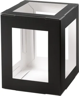 Produktbild von folia Mini-Laternen-Zuschnitt 100 x 100 x 120 mm schwarz 5 Stück