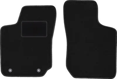 Produktbild von Velours-Fußmatten Vorne passend für Opel Corsa B (Schrägheck, Bj. 1993-2001) –  schwarz, passgenau, mit Befestigungen set 2 Stk. - STANDARD