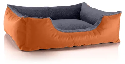 Obrázek produktu pro Pelíšek pro psy TEDDY, pohovka pro psy,(D) cca 80x65x18cm,RUSSET-ROCK (oranžová/šedá)