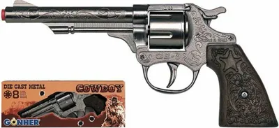 Image de Toy Revolver Cowboy 8 écossais argenté