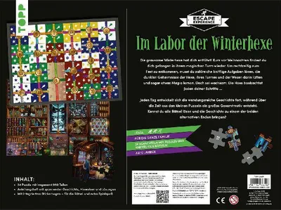 Produktbild von Puzzle-Rätsel-Adventskalender: Im Labor der Winterhexe - 24 Puzzles mit insgesamt 960 Teilen