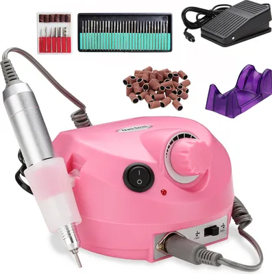 Obrázok produktu pre Jopassy Elektrická fréza na nechty Manikúra Pedikúra Fréza na nechty Set Nail Art Profesionálna fréza Brúsne kamene Diamantová brúska Nail File Pedikúra Zariadenie Pink