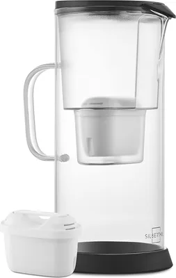 Produktbild von SILBERTHAL Wasserfilter Glas Karaffe 2,7 Liter - ohne Wasserfilter-Kartusche - Reduziert Kalk und Chlor im Trinkwasser