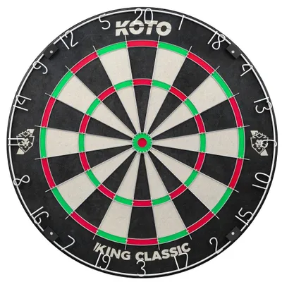 Produktbild von KOTO – King Classic Dartscheibe, Offizielle Turniermaße, Dartscheibe Steeldart, Rotierender Zahlenring