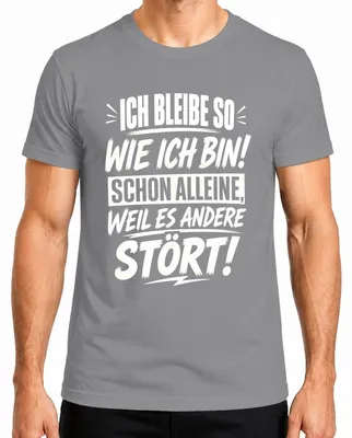 Productafbeelding van Ik blijf zoals ik ben. Statement T-shirt, sarcasme, heren, grijs, XXL