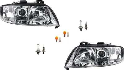 Zdjęcie produktu dla Johns, reflektory halogenowe pasujące do Audi A6 4B 01/97-09/99. Zestaw Lewy Prawy 4B0941029 4B0941029K 4B0941003N 4B0941029D 4B0941030 4B0941030