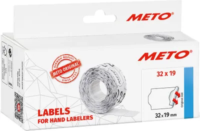 Produktbild von METO Etiketten für Preisauszeichner 32 x 19 mm weiß 5 Rollen mit Sicherheitsschnitt