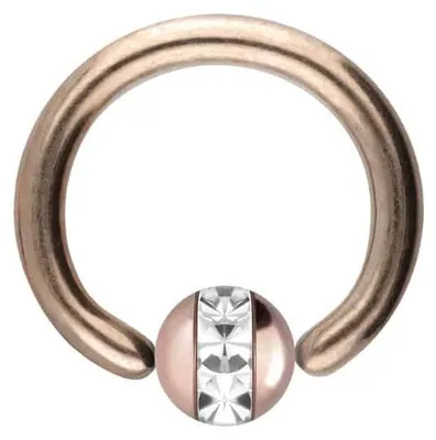Produktbild von Intim-Piercing, Septum Piercing Chirurgenstahl Klemmkugelring EPOXY-RING-KUGEL RoséGold Innendurchmesser: 6mm | Kugelgröße: 3mm