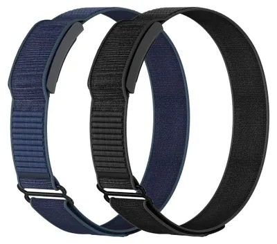 Immagine prodotto di Bracciale per fitness tracker, lunghezza regolabile, materiale in nylon morbido, colore blu e nero, compatibile con Amazfit Helio