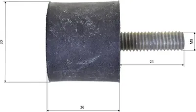 Produktbild von Silentblock, Gummimetalllager, Gummipuffer ø 30mm, Höhe 26mm, M8x24mm