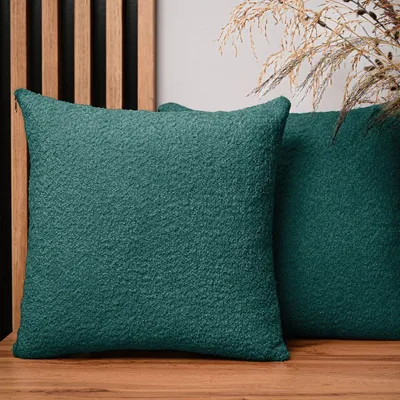 Produktbild von MG Design 2er Set Kissenbezüge 50 x 50 cm in Grau - mit Reißverschluss, fein gewebt mit Chenille-Haptik, pflegeleich