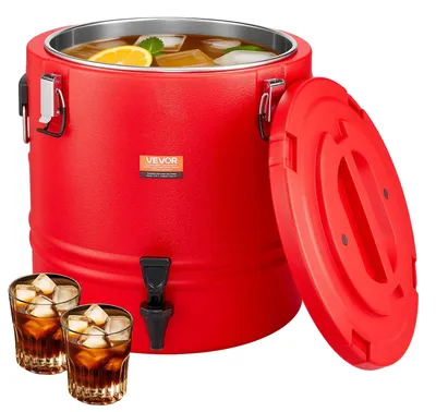 Productafbeelding van VEVOR geïsoleerde drankdispenser, 30 liter. Thermische drankdispenser voor warme en koude dranken, met tappunt. Voedselveilige koelkan met binnenkant van 304 roestvrij staal, geschikt voor thee, koffie, restaurants