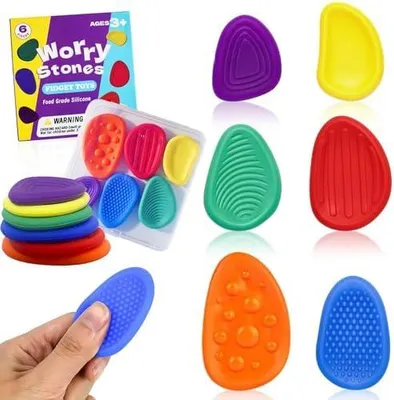 Produktbild von Fidget Toys Sensory Stones 18 Stš¹ck, Stressabbau Sensorik Spielzeug Anti Stress Spielzeug, Sensory Toys Fš¹r Stress, Angst, Adhs & Autismus