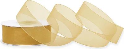 Produktbild von Organzaband 25mm x 25m Rolle Gold