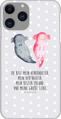 Produktbild von Mr. & Mrs. Panda Iphone 11 Pro Handyhülle Axolotl Freundin - Grau Pastell - Geschenk, Valentinstag, Premium Kunststoff, Handy Case, Lurch