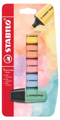 Image de Marqueurs pastel STABILO BOSS MINI - lot de 5
