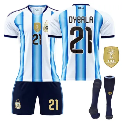 Zdjęcie produktu dla #21 DYBALA. Koszulki reprezentacji Argentyny, modele domowe, mistrzostwa świata 2026, dla dorosłych i dzieci. ROZMIAR: 16