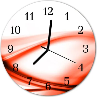 Immagine prodotto di Orologio da parete in vetro, orologio da cucina, vetro vero, 30 cm, linee astratte, rosso