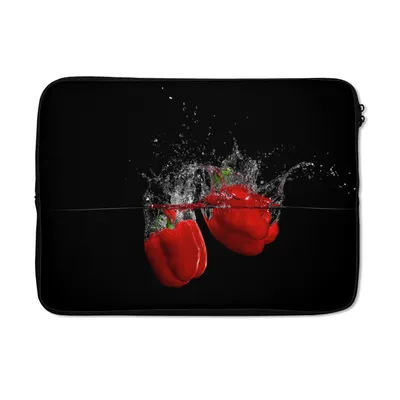Produktbild von MuchoWow® Laptop Hülle 14 ZollPaprika - Gemüse - Stilleben - Wasser - Rot Laptoptasche - Laptoptasche - Stoßsicher - Schutzhaube