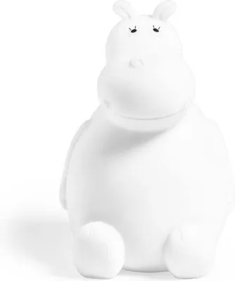 Image de Tirelire pour enfants bleue, verte, rouge et blanche avec un hippopotame