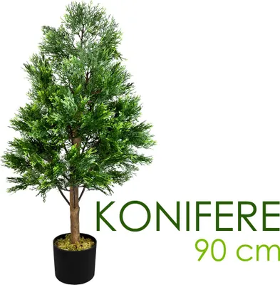 Obrázok produktu pre Decovego umelý ihličnan, umelá rastlina, 90 cm, strom života pre obytné a kancelárske priestory, vhodný pre alergikov a ľahko udržiavateľný