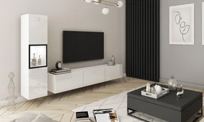 Obrázek produktu pro Obývací stěna ZOELA 1 - bílá / lesklá bílá
