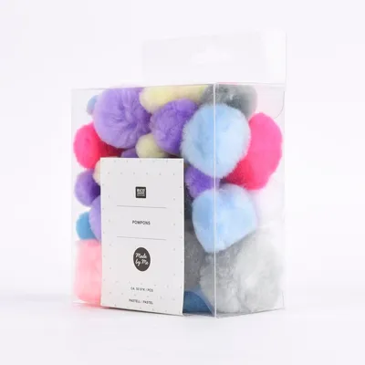 Produktbild von Rico Design Pompon Set 50 Stück verschiedene Farbtöne und Größen
