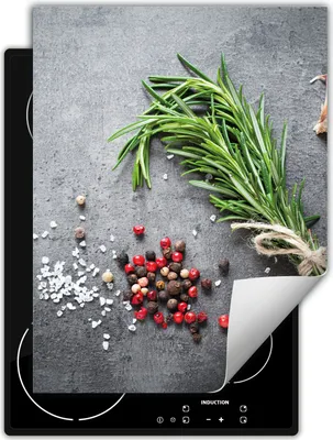 Image de DarHaus Plaque de recouvrement pour cuisinière Une pièce Cuisine Plaque de recouvrement pour plaque vitrocéramique Couverture pour plaque à induction Tapis enroulable 40x52 cm, ardoise - Épices