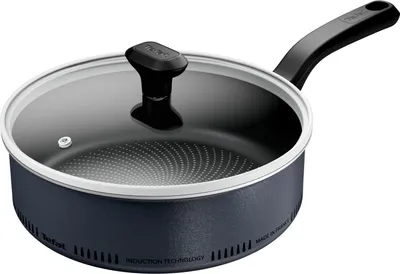 Image de Tefal So'Light H0563242, Ronde, Rôtissoire, Noir, Bleu, Titane, Indicateur thermique, Verre