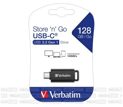 Obrázek produktu pro Verbatim, USB flash disk s automatickým vysouváním, 128 GB, černá