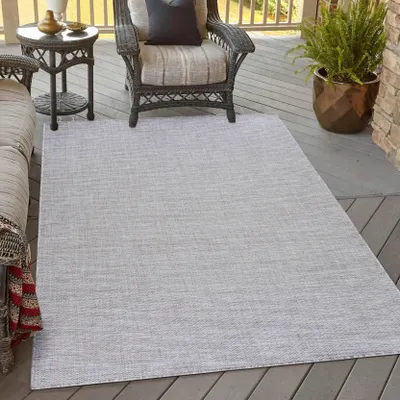 Obrázok produktu pre Vonkajší Koberec Mazovia - Jednofarebný, Sivý Koberec na Balkón, Terasu - Odolný Voči Poveternostným Vplyvom - 80 x 150 cm