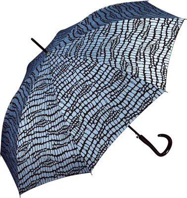 Produktbild von Pierre Cardin Stockschirm Damenschirm Automatiköffnung Croco-Optik Metallic Blau