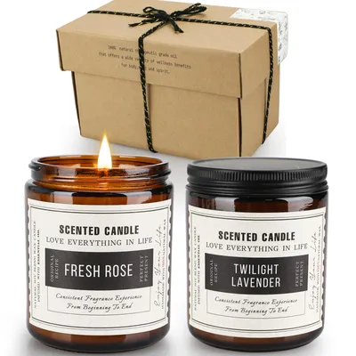 Produktbild von YRHome Duftkerzen Geschenkset 120g – 4-teilig Apothekerglas mit schwarzem Deckel, Wohndekoration Wellnesskerze