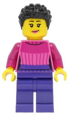 Produktbild von LEGO Minifigur Car Driver - Female, Dark Pink Sweater, Dark Purple (cty1463)