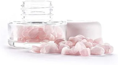 Produktbild von Famanu Edelsteinglas zur Vitalisierung von Wasser - Bergkristall und Rosenquarz