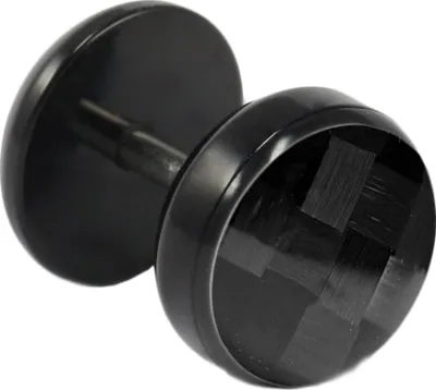 Produktbild von Fake Plug Ohrstecker schwarz Carbonfaser in verschiedenen Farben und Größen Größe - 10 mm Farbe - Groß Schwarz