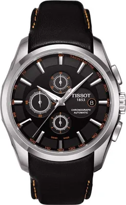Obrázok produktu pre Náhradný remienok na hodinky 22 mm kožený vhodný pre hodinky Tissot T035410 T035407 T035428 T035446 kožený remienok na hodinky čierno-oranžový