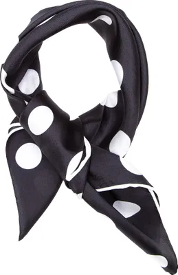 Produktbild von TINITEX Nickituch Halstuch schwarz gepunktet reine Seide 53x53 cm
