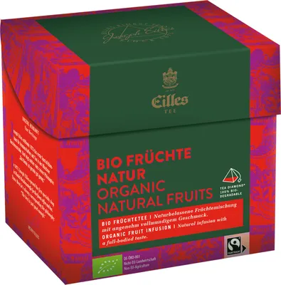 Produktbild von EILLES TEE Tea Diamond  Früchte Natur im Pyramidenbeutel, 20er Box