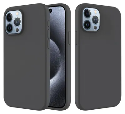 Productafbeelding van MobyDefend Hoesje - Geschikt voor iPhone 15 Pro  -  Matte Siliconen Backcover - Zwart