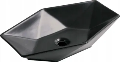 Obrázok produktu pre Čierne asymetrické umývadlo 12,7x57,5 cm z polomatnej keramiky