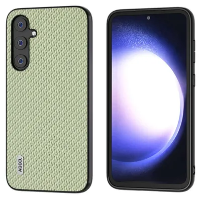 Image de Coque de protection ABEEL texture carbone pour Samsung Galaxy S23 FE, couleur verte