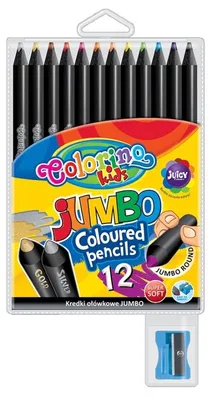 Zdjęcie produktu dla Kredki Jumbo 12 kolorów z temperówką Patio Colorino Kids