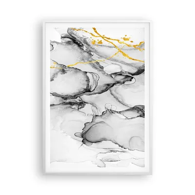 Produktbild von Gerahmtes Poster - Weißer Rahmen - Stein Abstraktion Kontrast - 70x100 cm - Wand Bild - Wanddeko - Wandbilder - Kunstposter - Wandposter - Bilderrahmen - Bilder - Kunstdruck - P2WPA70x100-4761