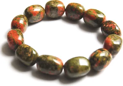 Produktbild von Edelstein-Armband, Unakit/Epidot, Nuggets 12 x 16 mm