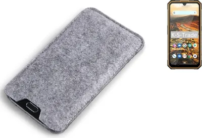 Produktbild von K-S-Trade Filz Handyhülle kompatibel mit Cubot KingKong 5 Schutzhülle Filztasche Filz Tasche Case Sleeve Handy Hülle Filzhülle grau