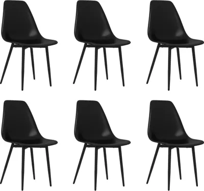 Immagine prodotto di vidaXL Sedie da pranzo 6 pezzi nero PP