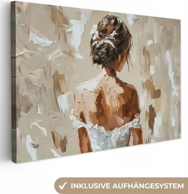 Obrázek produktu pro OneMillionCanvasses® - Obrazy na plátně - Žena - Barva - Abstraktní - Béžová - Moderní, Nástěnné umění, Nástěnné dekorativní obrazy Obývací pokoj, 120x80cm